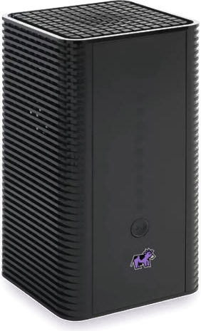 The Wi-Fi router Purple Cow ships with every internet plan