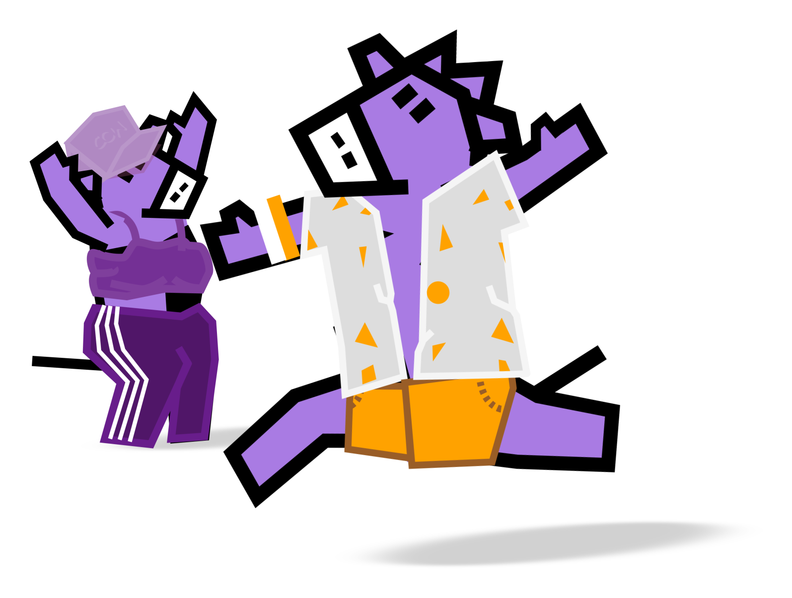 Purple Cow member celebrating