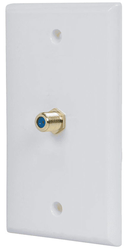 A coax port in an outlet