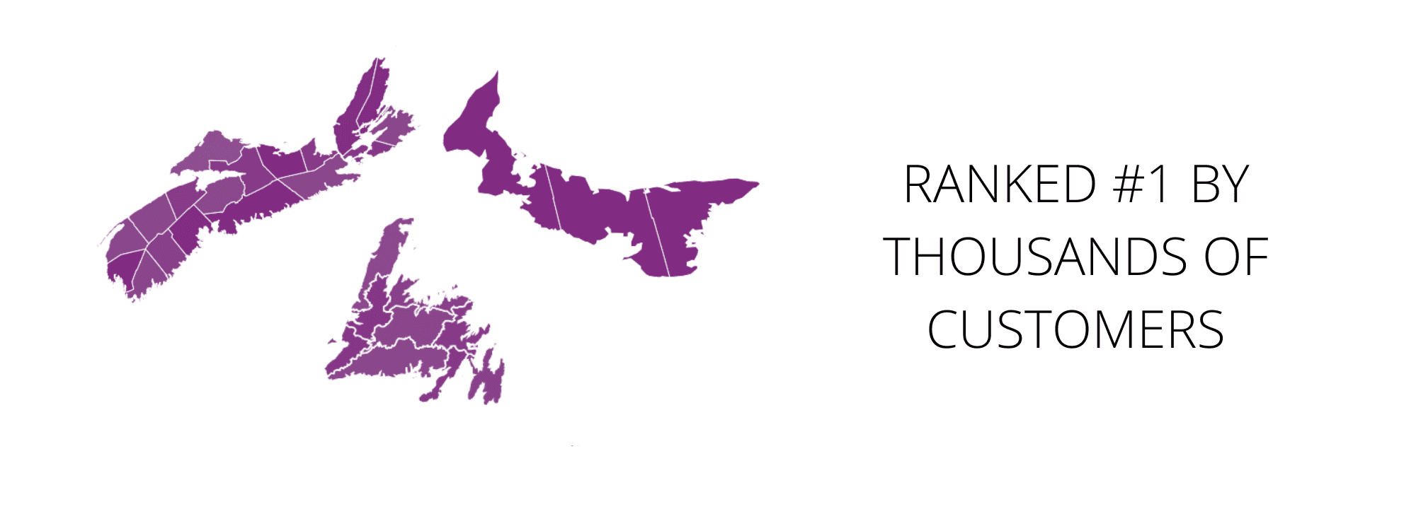 Map displaying "purple cows" across Nova Scotia enjoying purple cow internet.